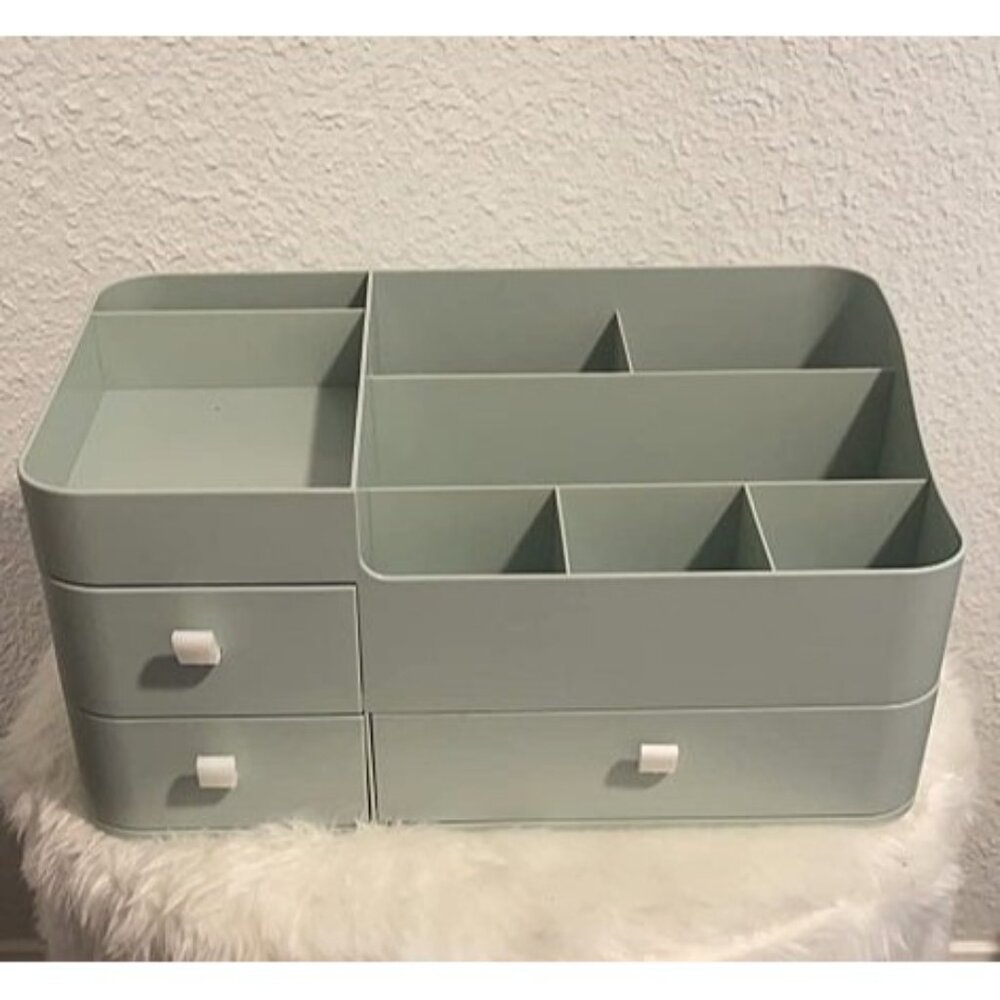 New Makeup Organizer for Vanity, Large Capacity Desk Organizer with Drawers